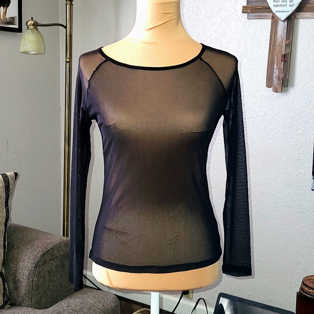 Juniors sheer long sleeve
